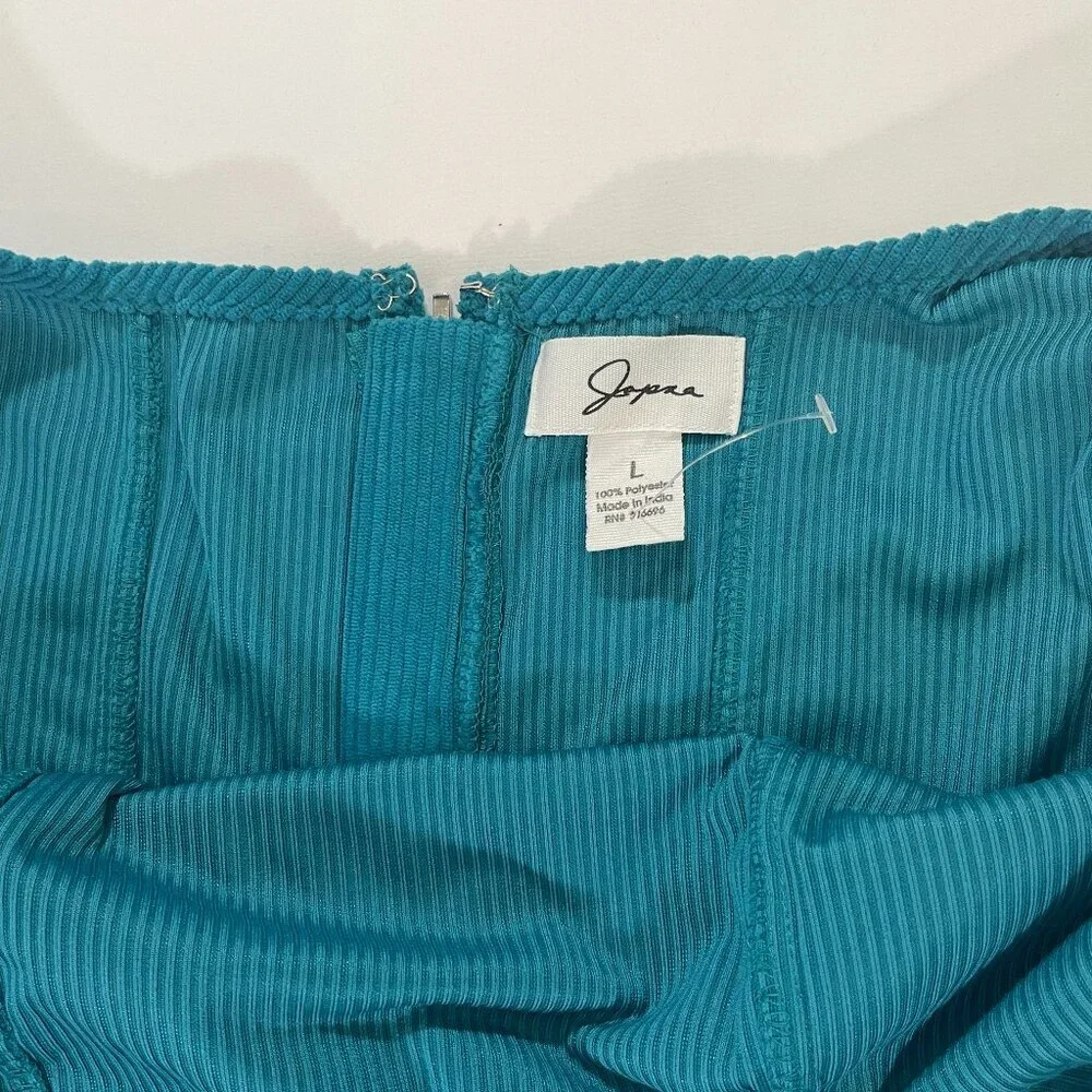 NWT Japra Size L Women's Blue Turquoise Corduroy Mini Dress. Made in India. - Picture 4 of 8